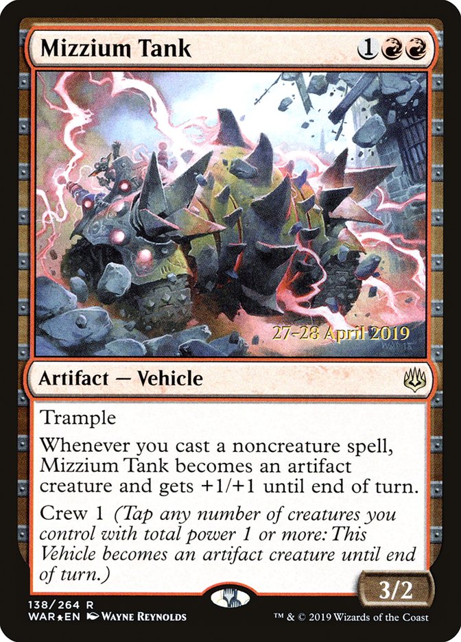 Mizzium Tank [War of the Spark Prerelease Promos] MTG Single Magic: The Gathering    | Red Claw Gaming