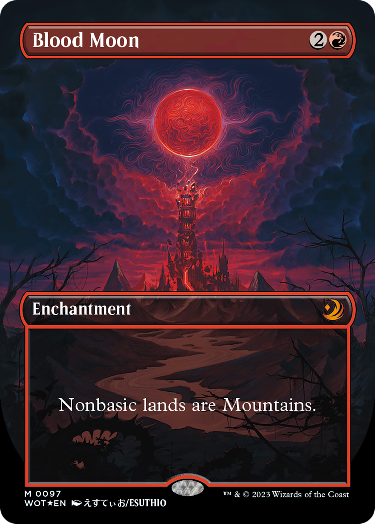 Blood Moon (Anime Borderless) (Confetti Foil) [Wilds of Eldraine: Enchanting Tales] MTG Single Magic: The Gathering    | Red Claw Gaming