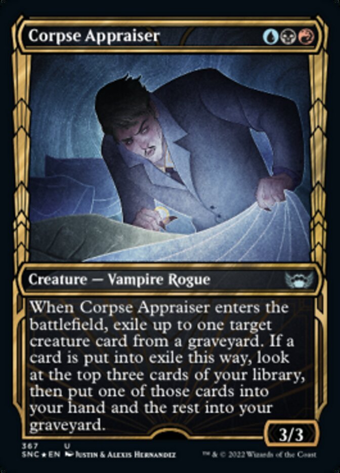 Corpse Appraiser (Showcase Golden Age Gilded Foil) [Streets of New Capenna] MTG Single Magic: The Gathering    | Red Claw Gaming