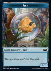 Treasure (013) // Fish Double-Sided Token [Streets of New Capenna Tokens] MTG Single Magic: The Gathering    | Red Claw Gaming