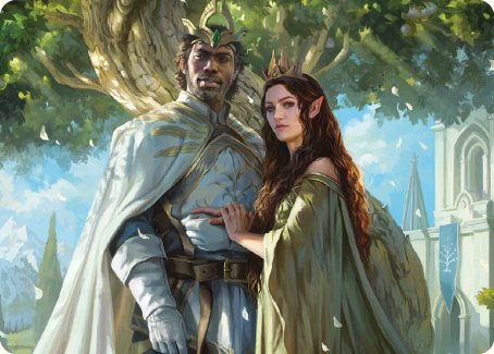 Aragorn and Arwen, Wed Art Card [The Lord of the Rings: Tales of Middle-earth Art Series] MTG Single Magic: The Gathering    | Red Claw Gaming