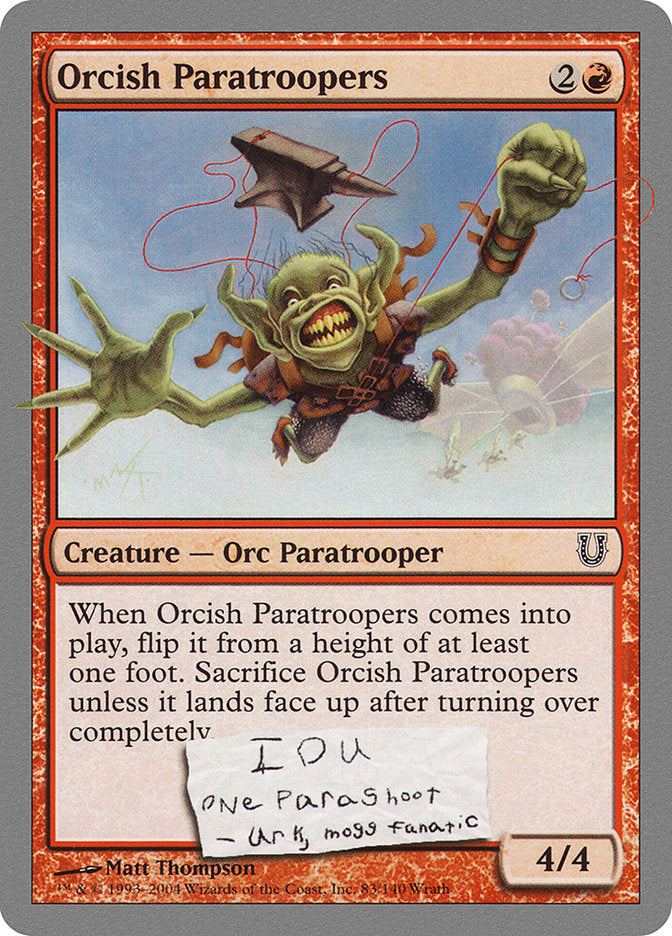 Orcish Paratroopers [Unhinged] MTG Single Magic: The Gathering    | Red Claw Gaming