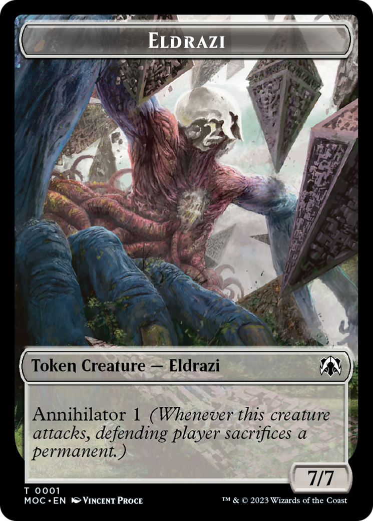 Eldrazi // Angel (4) Double-Sided Token [March of the Machine Commander Tokens] MTG Single Magic: The Gathering    | Red Claw Gaming