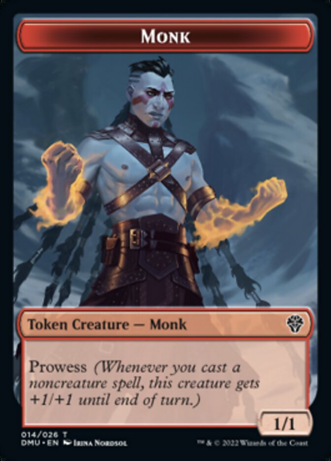 Bird (002) // Monk Double-Sided Token [Dominaria United Tokens] MTG Single Magic: The Gathering    | Red Claw Gaming