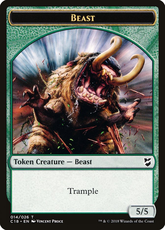 Beast Token (014/026) [Commander 2018 Tokens] MTG Single Magic: The Gathering    | Red Claw Gaming