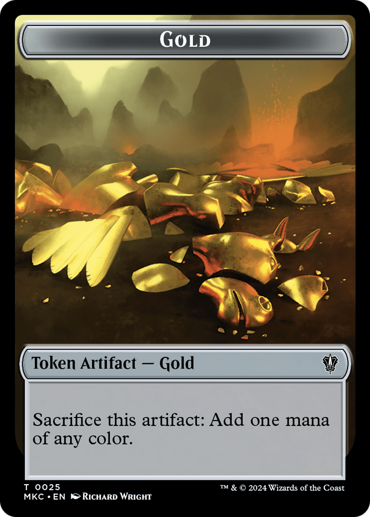 Gold // Treasure Double-Sided Token [Murders at Karlov Manor Commander Tokens] MTG Single Magic: The Gathering    | Red Claw Gaming