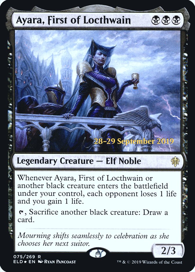 Ayara, First of Locthwain [Throne of Eldraine Prerelease Promos] MTG Single Magic: The Gathering    | Red Claw Gaming