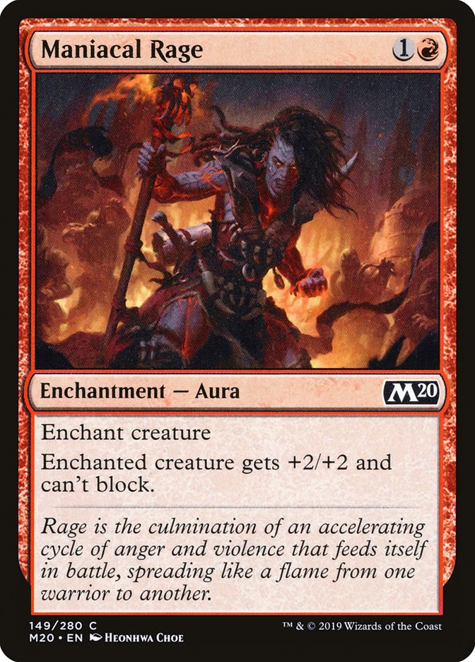 Maniacal Rage [Core Set 2020] MTG Single Magic: The Gathering    | Red Claw Gaming