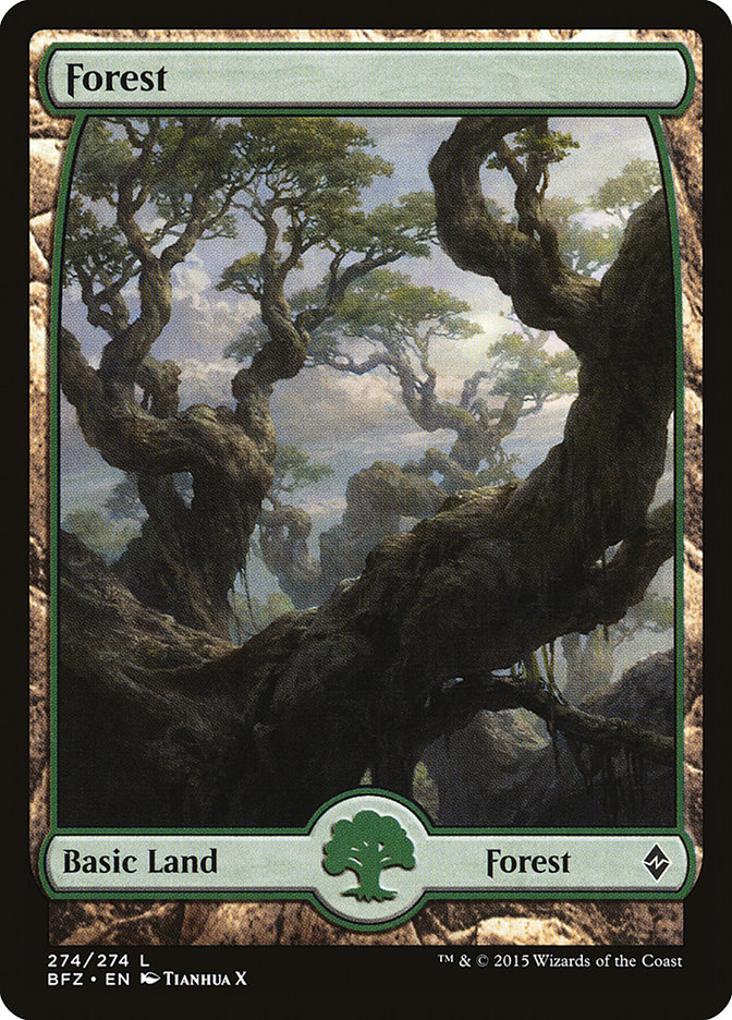 Forest (274) (Full Art) [Battle for Zendikar] MTG Single Magic: The Gathering    | Red Claw Gaming