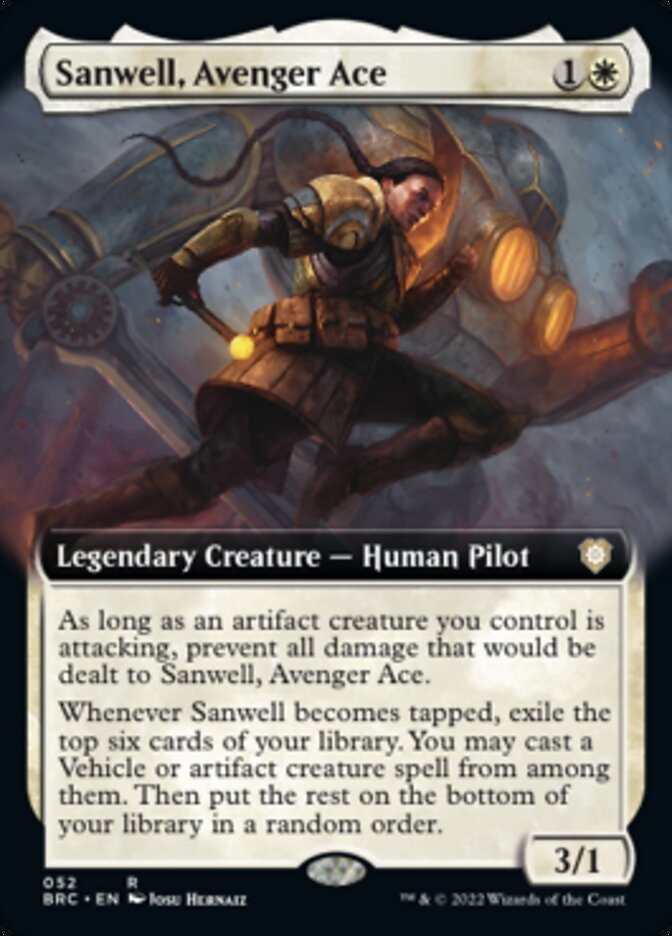 Sanwell, Avenger Ace (Extended Art) [The Brothers' War Commander] MTG Single Magic: The Gathering    | Red Claw Gaming