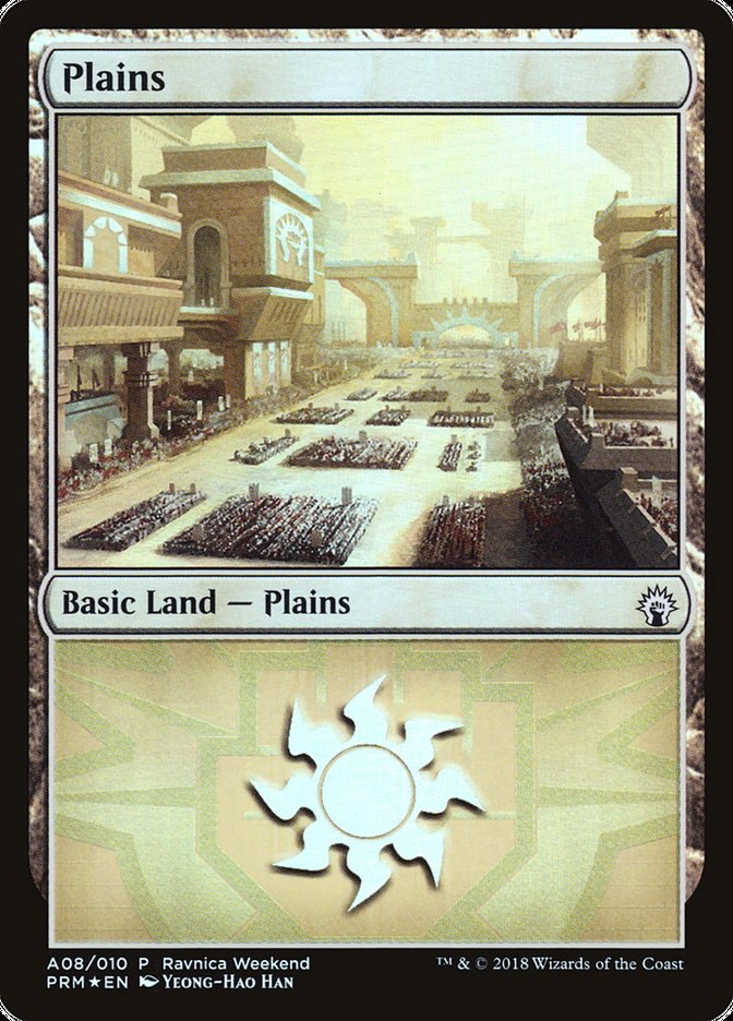 Plains (A08) [Ravnica Allegiance Ravnica Weekend] MTG Single Magic: The Gathering    | Red Claw Gaming