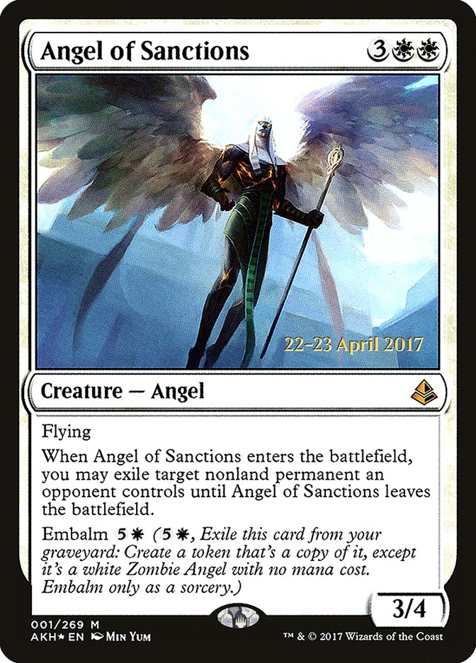 Angel of Sanctions [Amonkhet Prerelease Promos] MTG Single Magic: The Gathering    | Red Claw Gaming