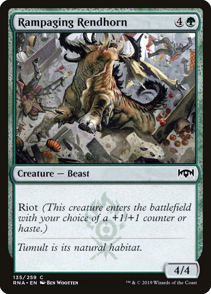 Rampaging Rendhorn [Ravnica Allegiance] MTG Single Magic: The Gathering    | Red Claw Gaming