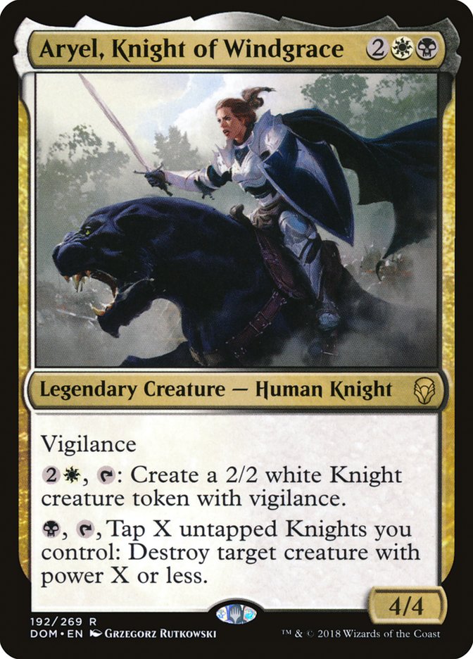 Aryel, Knight of Windgrace [Dominaria] MTG Single Magic: The Gathering    | Red Claw Gaming