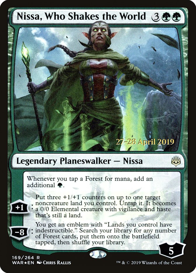 Nissa, Who Shakes the World [War of the Spark Prerelease Promos] MTG Single Magic: The Gathering    | Red Claw Gaming