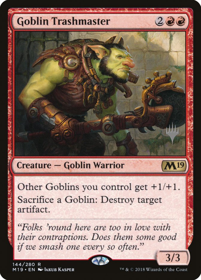 Goblin Trashmaster (Promo Pack) [Core Set 2019 Promos] MTG Single Magic: The Gathering    | Red Claw Gaming