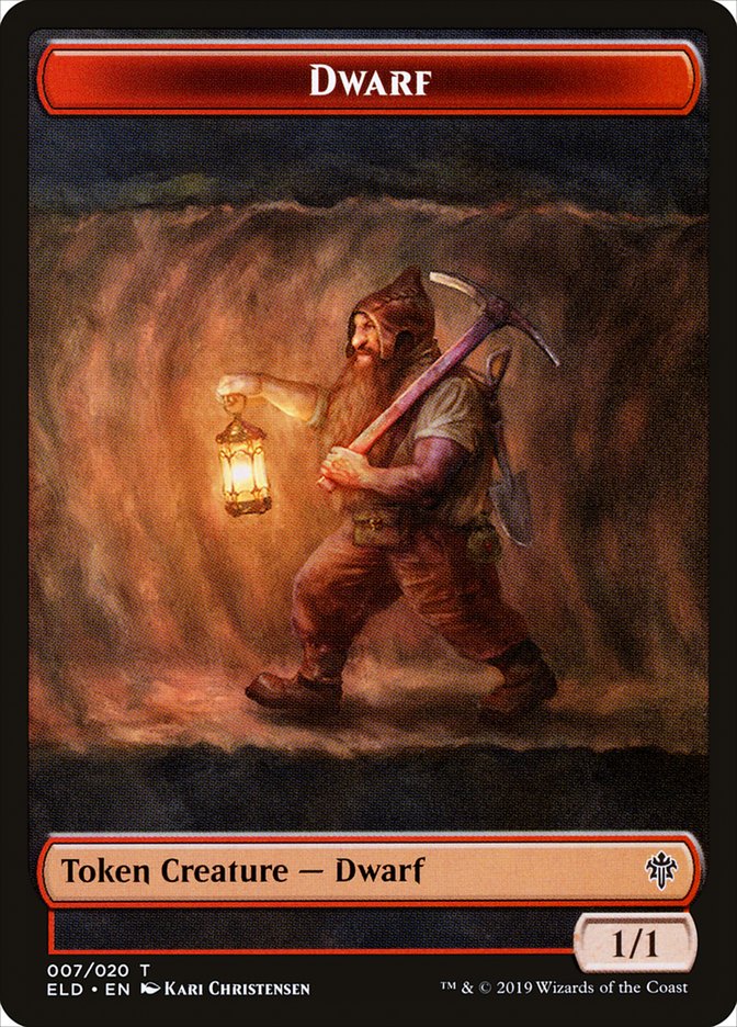 Dwarf Token [Throne of Eldraine Tokens] MTG Single Magic: The Gathering    | Red Claw Gaming