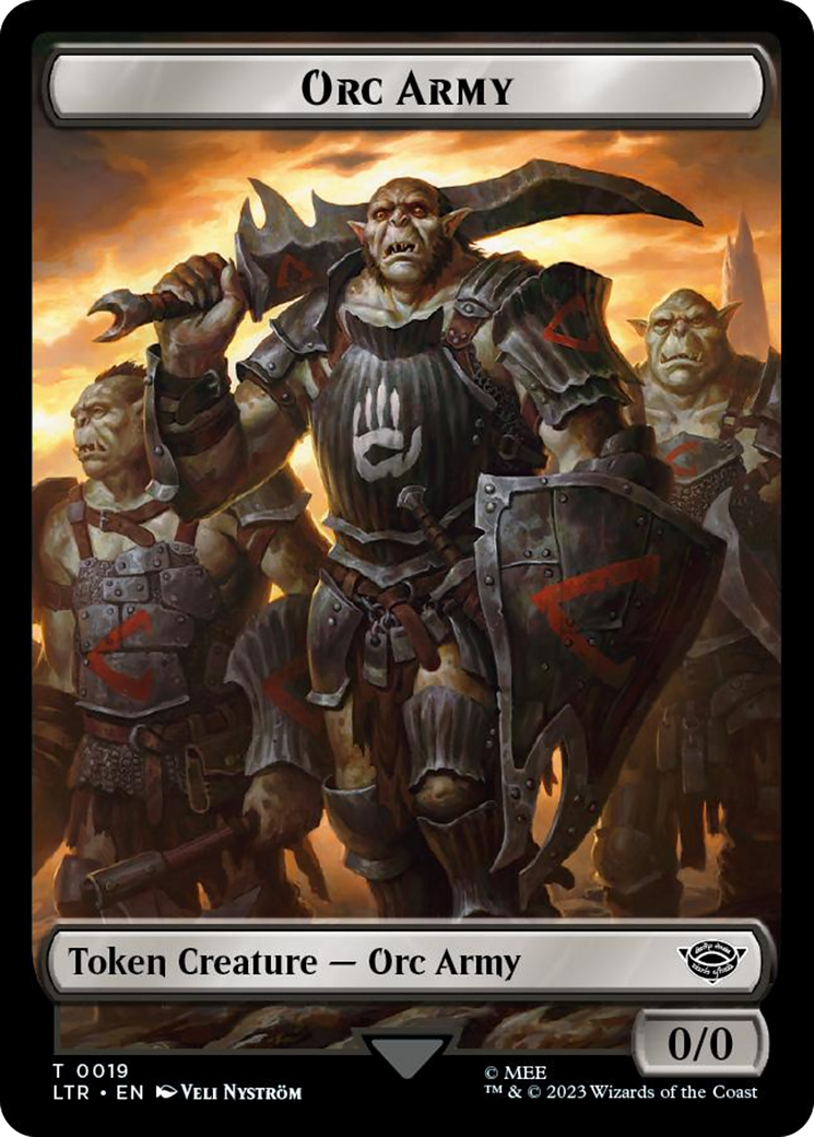 Orc Army (0019) // Food (0023) Double-Sided Token (Surge Foil) [The Lord of the Rings: Tales of Middle-Earth Tokens] MTG Single Magic: The Gathering    | Red Claw Gaming