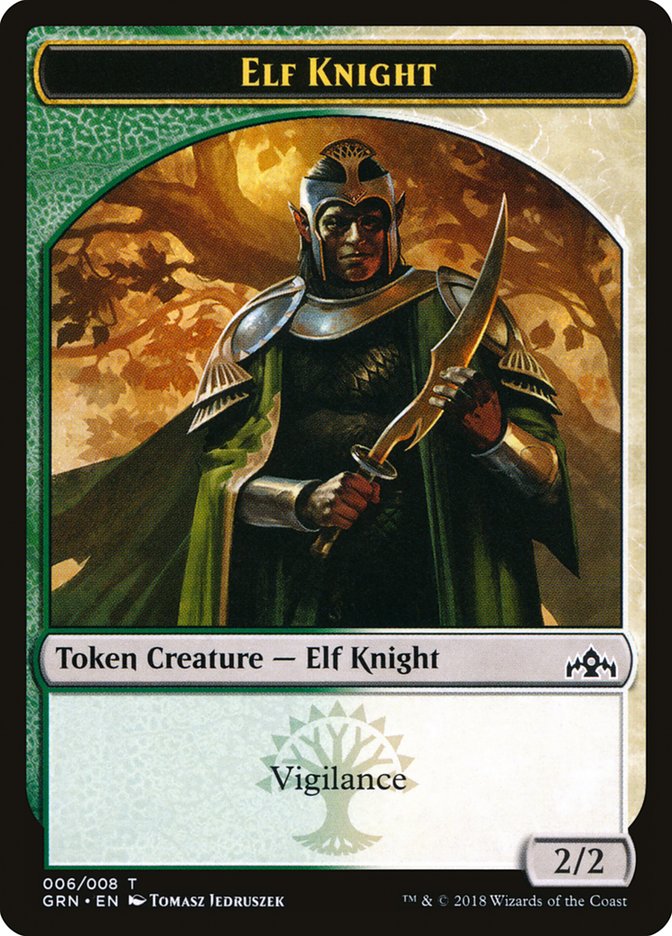 Elf Knight Token [Guilds of Ravnica Tokens] MTG Single Magic: The Gathering    | Red Claw Gaming