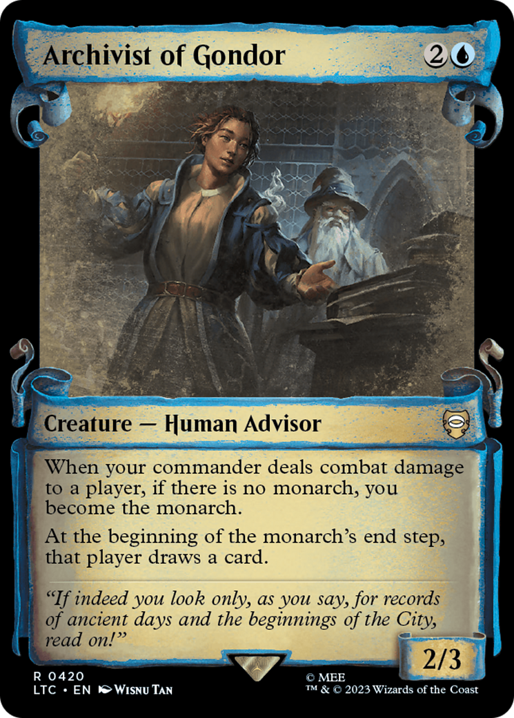 Archivist of Gondor [The Lord of the Rings: Tales of Middle-Earth Commander Showcase Scrolls] MTG Single Magic: The Gathering    | Red Claw Gaming