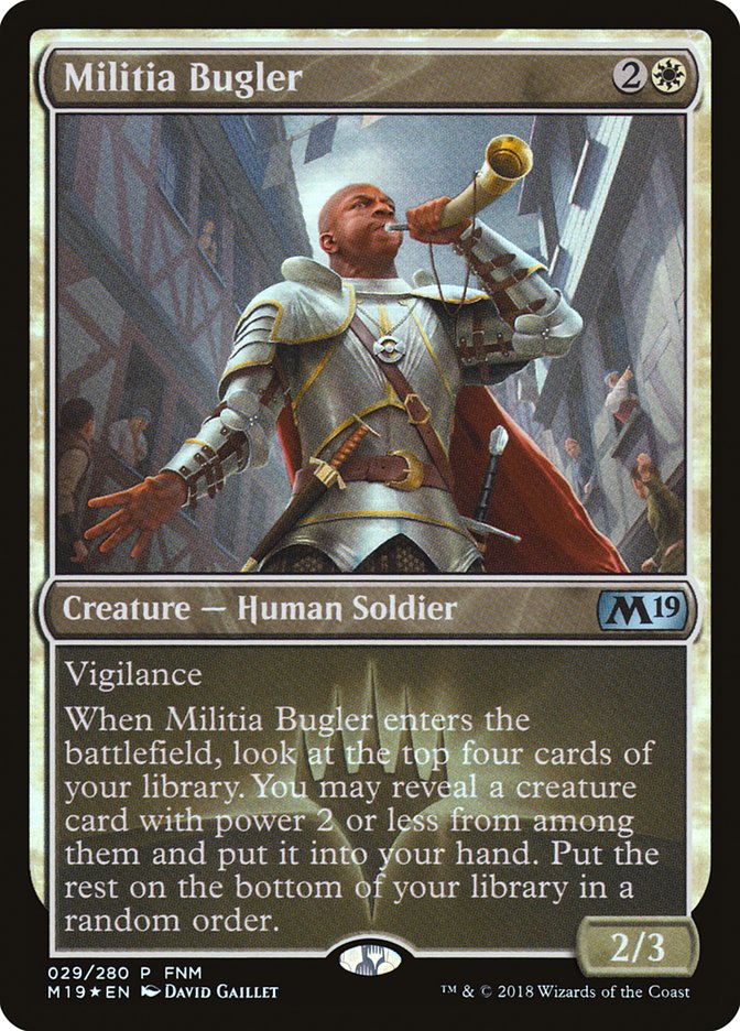 Militia Bugler (FNM) [Core Set 2019 Promos] MTG Single Magic: The Gathering    | Red Claw Gaming