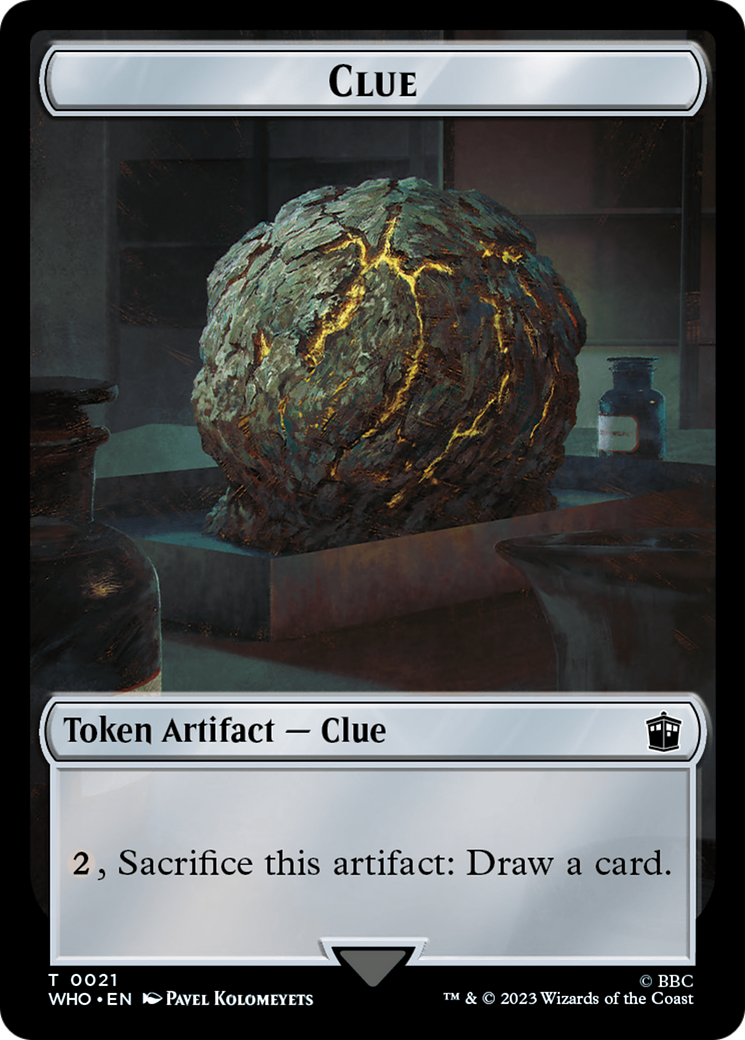 Alien Rhino // Clue (0021) Double-Sided Token [Doctor Who Tokens] MTG Single Magic: The Gathering    | Red Claw Gaming