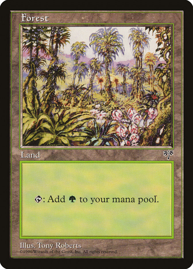 Forest (Flowers Not Opened Bottom Right) [Mirage] MTG Single Magic: The Gathering    | Red Claw Gaming