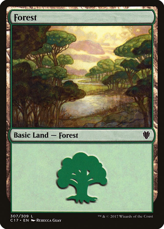 Forest (307) [Commander 2017] MTG Single Magic: The Gathering    | Red Claw Gaming