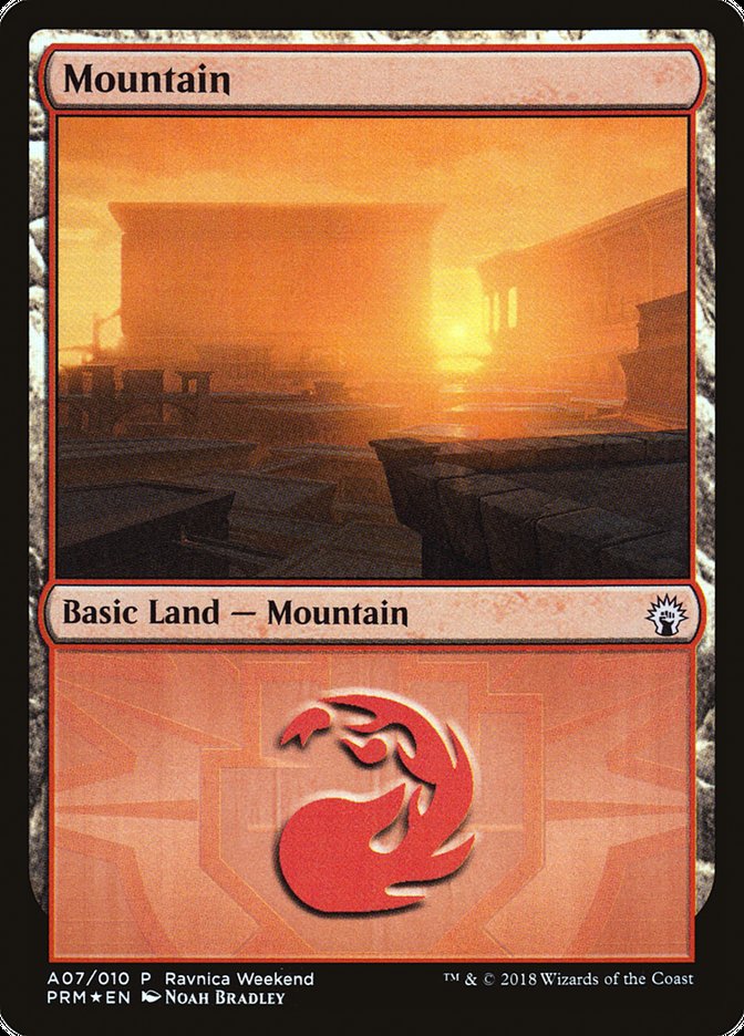 Mountain (A07) [Ravnica Allegiance Ravnica Weekend] MTG Single Magic: The Gathering    | Red Claw Gaming