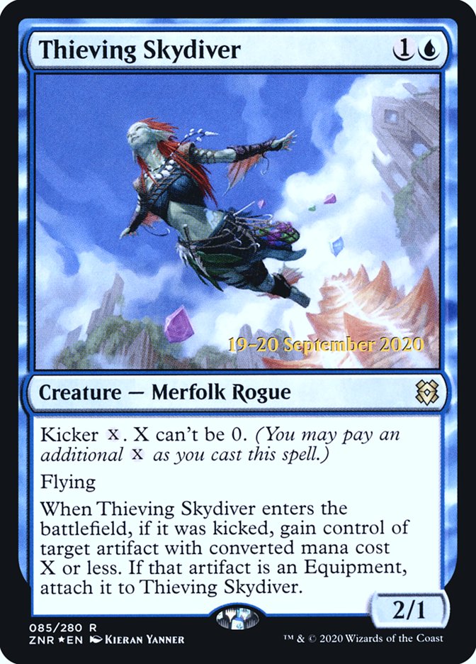 Thieving Skydiver [Zendikar Rising Prerelease Promos] MTG Single Magic: The Gathering    | Red Claw Gaming