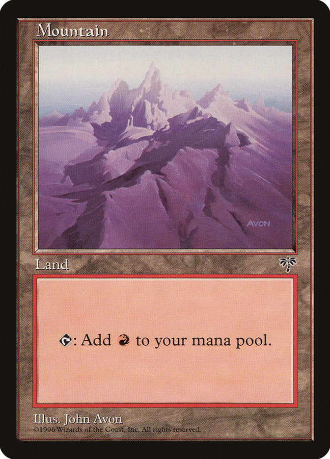 Mountain (Purple Signature) [Mirage] MTG Single Magic: The Gathering    | Red Claw Gaming