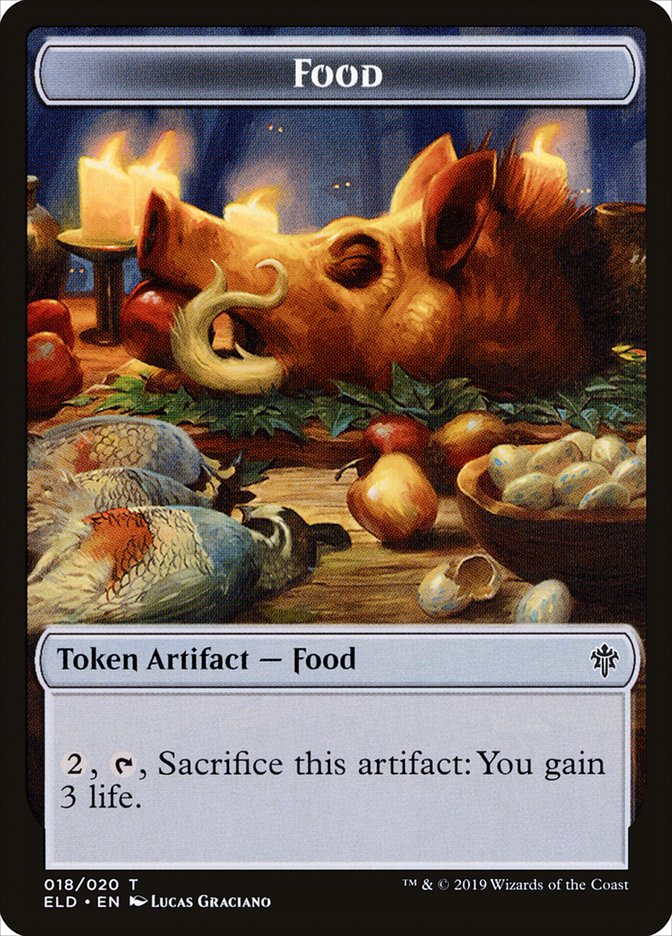 Faerie // Food (18) Double-Sided Token [Throne of Eldraine Tokens] MTG Single Magic: The Gathering    | Red Claw Gaming