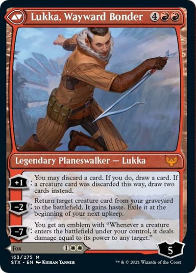 Mila, Crafty Companion // Lukka, Wayward Bonder [Strixhaven: School of Mages Prerelease Promos] MTG Single Magic: The Gathering    | Red Claw Gaming