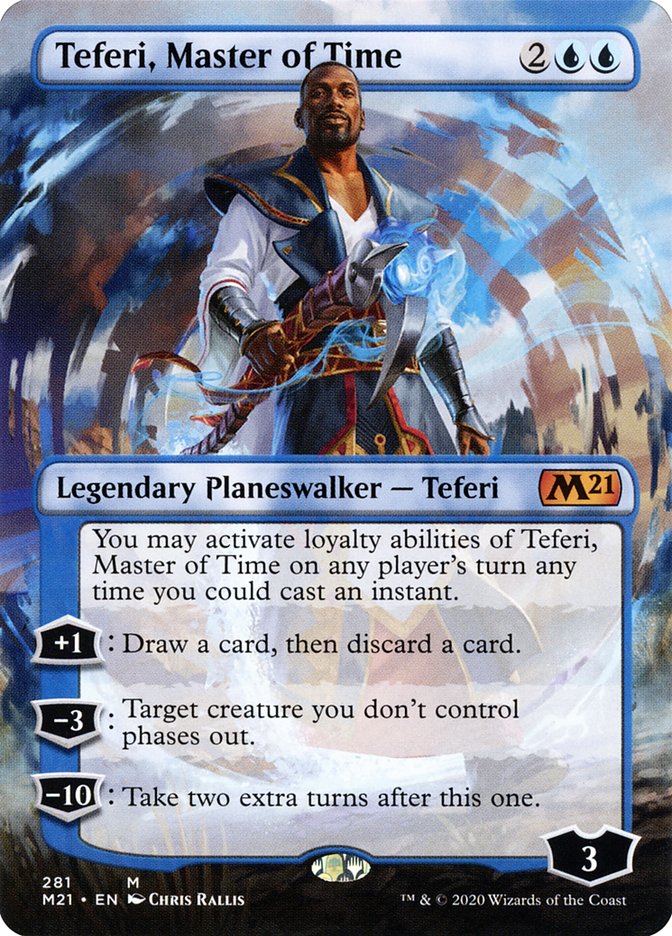 Teferi, Master of Time (Borderless) [Core Set 2021] MTG Single Magic: The Gathering    | Red Claw Gaming