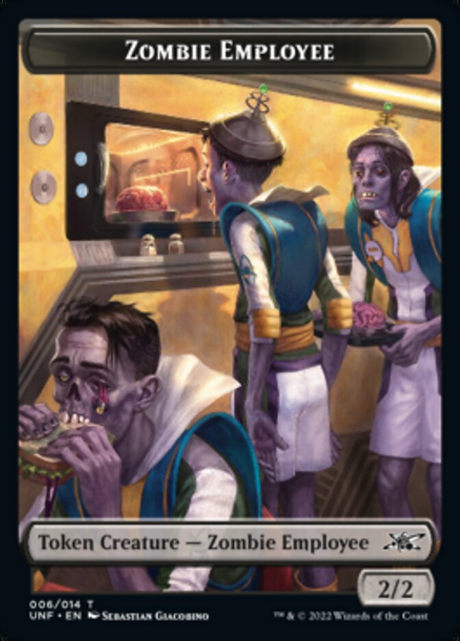 Zombie Employee Token [Unfinity Tokens] MTG Single Magic: The Gathering    | Red Claw Gaming