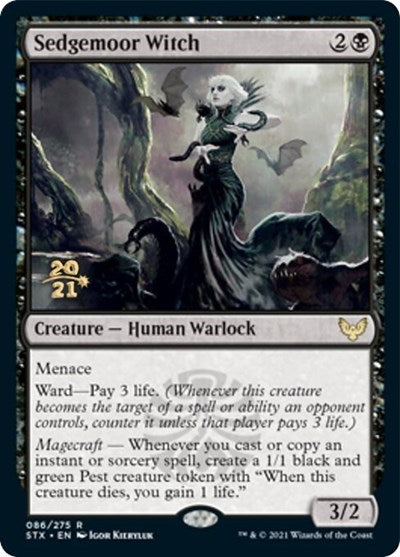 Sedgemoor Witch [Strixhaven: School of Mages Prerelease Promos] MTG Single Magic: The Gathering    | Red Claw Gaming