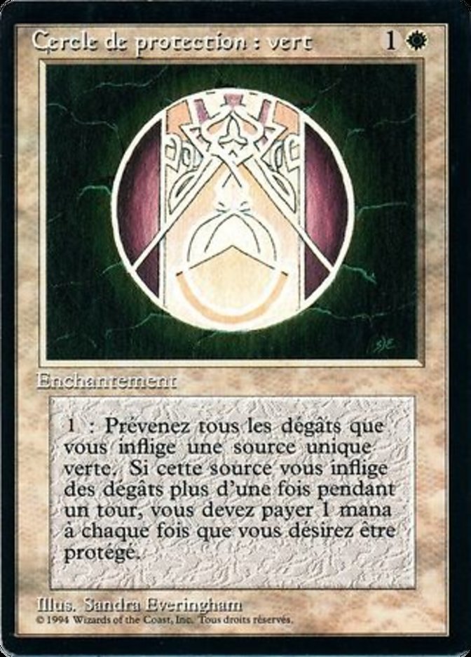 Circle of Protection: Green [Foreign Black Border] MTG Single Magic: The Gathering    | Red Claw Gaming