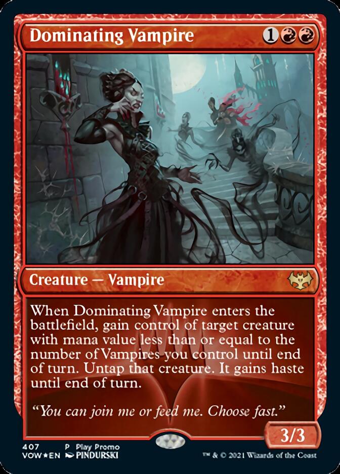 Dominating Vampire (Play Promo) [Innistrad: Crimson Vow Promos] MTG Single Magic: The Gathering    | Red Claw Gaming