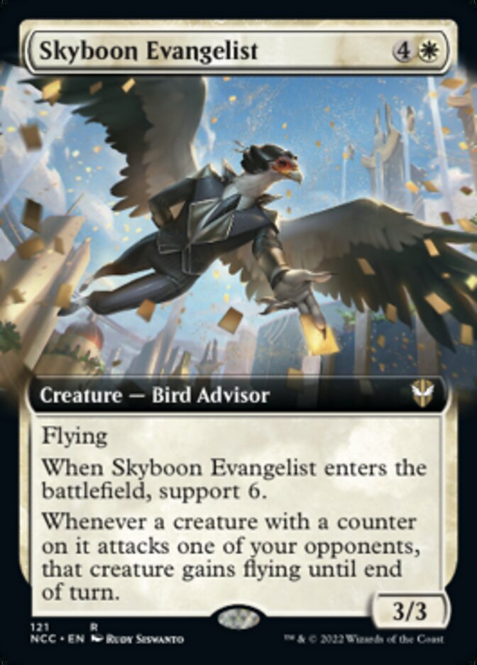 Skyboon Evangelist (Extended Art) [Streets of New Capenna Commander] MTG Single Magic: The Gathering    | Red Claw Gaming