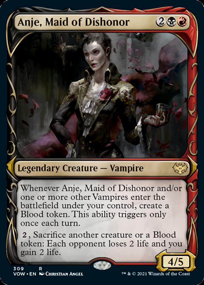 Anje, Maid of Dishonor (Showcase Fang Frame) [Innistrad: Crimson Vow] MTG Single Magic: The Gathering    | Red Claw Gaming