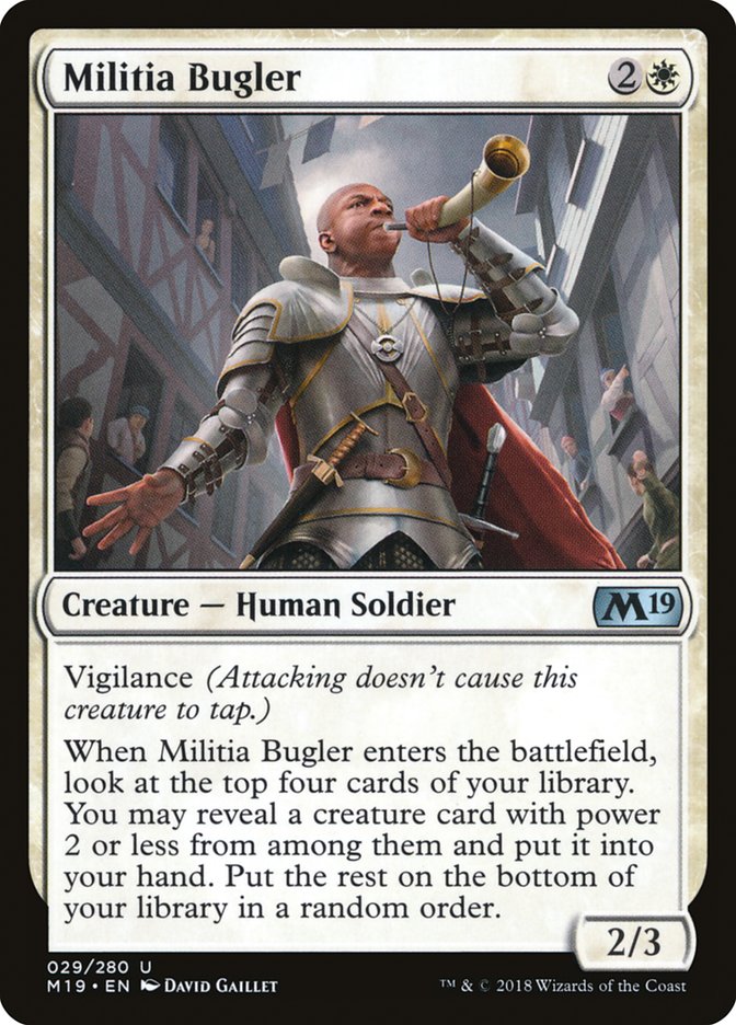 Militia Bugler [Core Set 2019] MTG Single Magic: The Gathering    | Red Claw Gaming