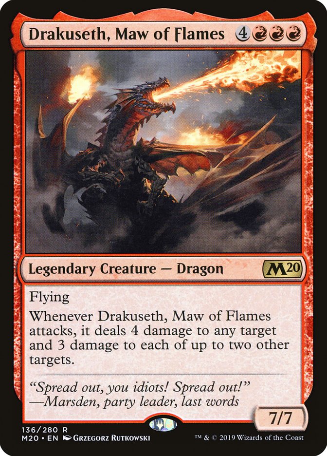 Drakuseth, Maw of Flames [Core Set 2020] MTG Single Magic: The Gathering    | Red Claw Gaming