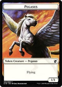 Pegasus // Human Double-Sided Token [Commander 2019 Tokens] MTG Single Magic: The Gathering    | Red Claw Gaming