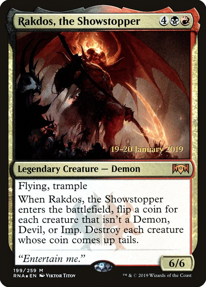 Rakdos, the Showstopper [Ravnica Allegiance Prerelease Promos] MTG Single Magic: The Gathering    | Red Claw Gaming