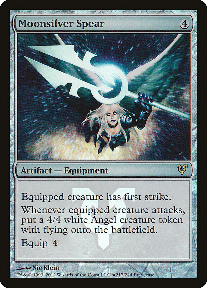 Moonsilver Spear [Avacyn Restored Prerelease Promos] MTG Single Magic: The Gathering    | Red Claw Gaming