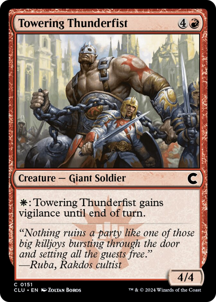 Towering Thunderfist [Ravnica: Clue Edition] MTG Single Magic: The Gathering    | Red Claw Gaming