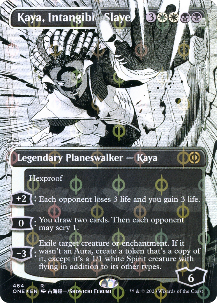 Kaya, Intangible Slayer (Borderless Manga Step-and-Compleat Foil) [Phyrexia: All Will Be One] MTG Single Magic: The Gathering    | Red Claw Gaming