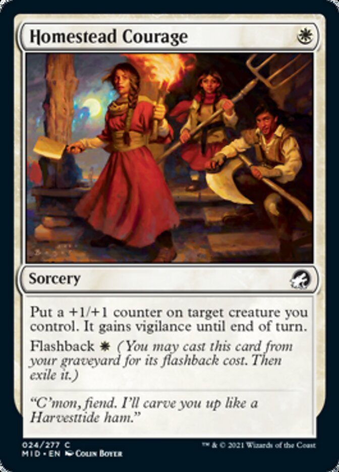 Homestead Courage [Innistrad: Midnight Hunt] MTG Single Magic: The Gathering    | Red Claw Gaming