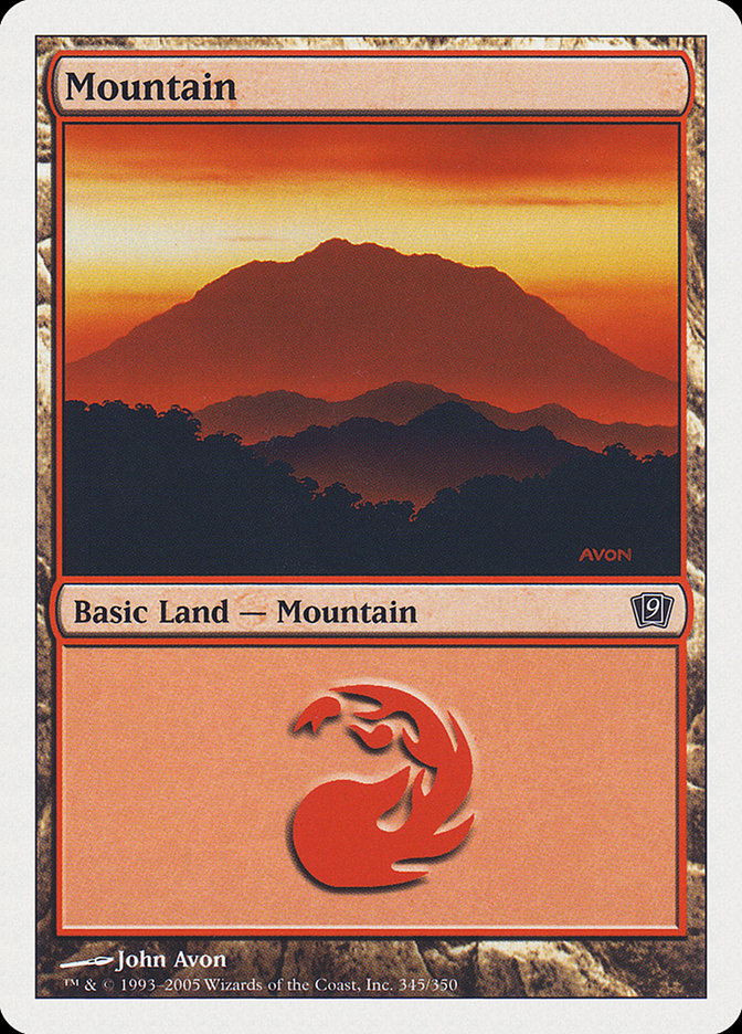 Mountain (345) [Ninth Edition] MTG Single Magic: The Gathering    | Red Claw Gaming