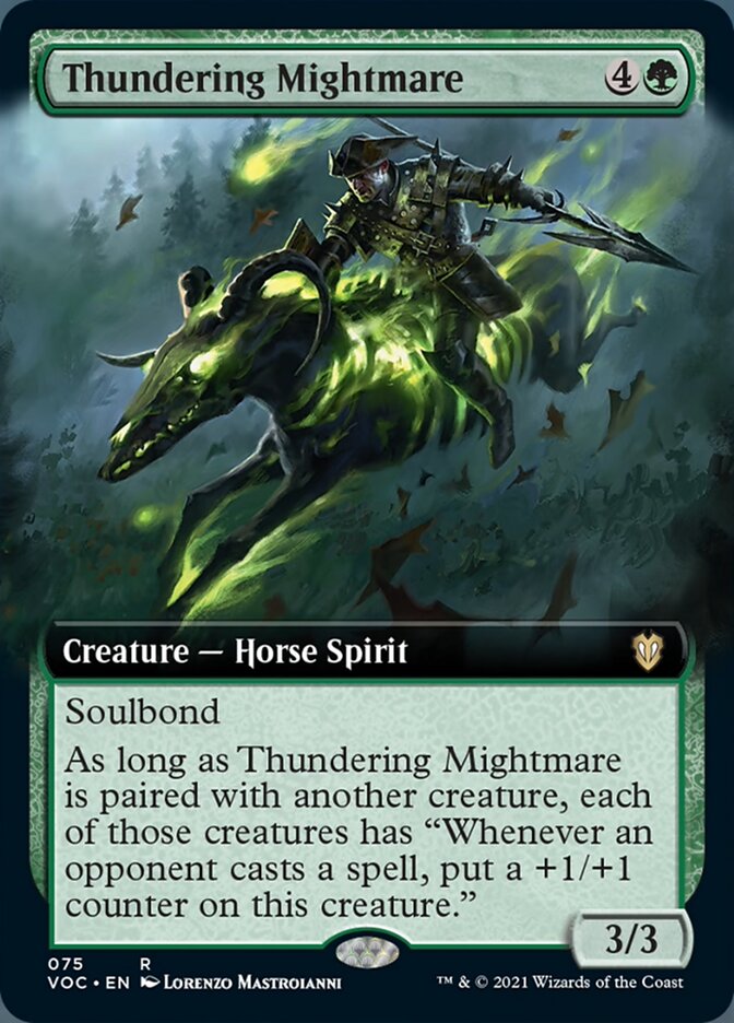 Thundering Mightmare (Extended Art) [Innistrad: Crimson Vow Commander] MTG Single Magic: The Gathering    | Red Claw Gaming